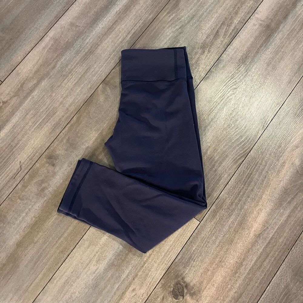 Lululemon Blue Gray Athletic Workout Cropped Leggings Women‎ 4
